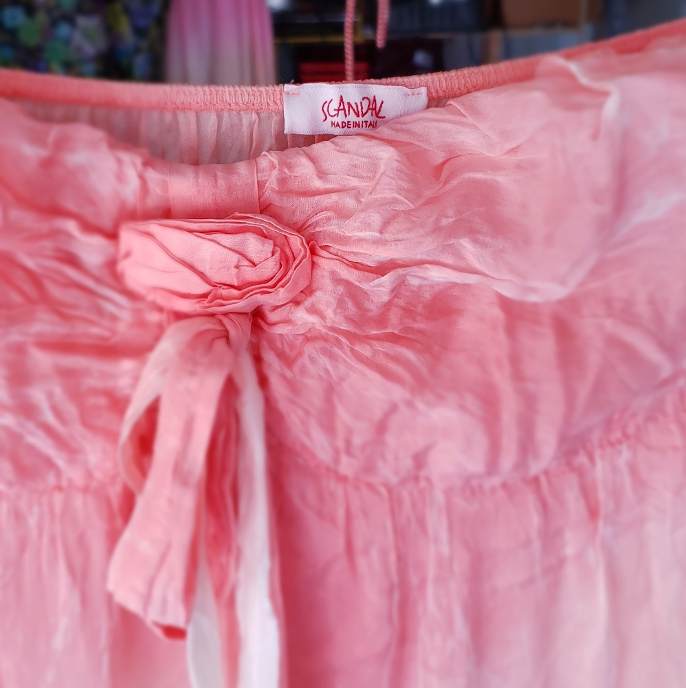 Silk Strapless TIE-DIE Maxi Dress - Picture 3 of 14
